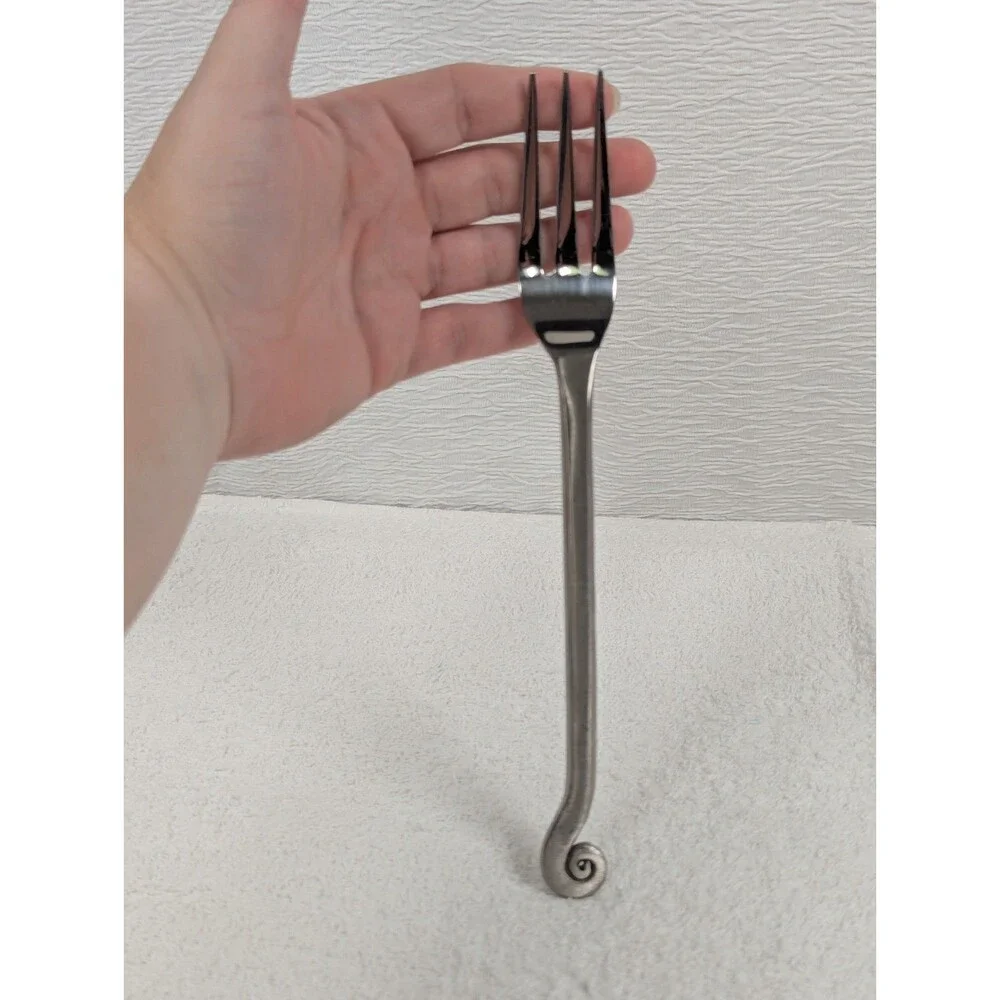 Pier 1 Imports - LILY - Fork  & Spoon & Knife - Swirl Scroll Stainless - 5 Piece